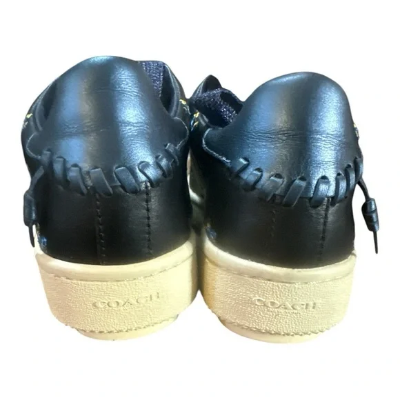 Coach Black Floral Embroidery Low Top Sneaker - Picture 4 of 6